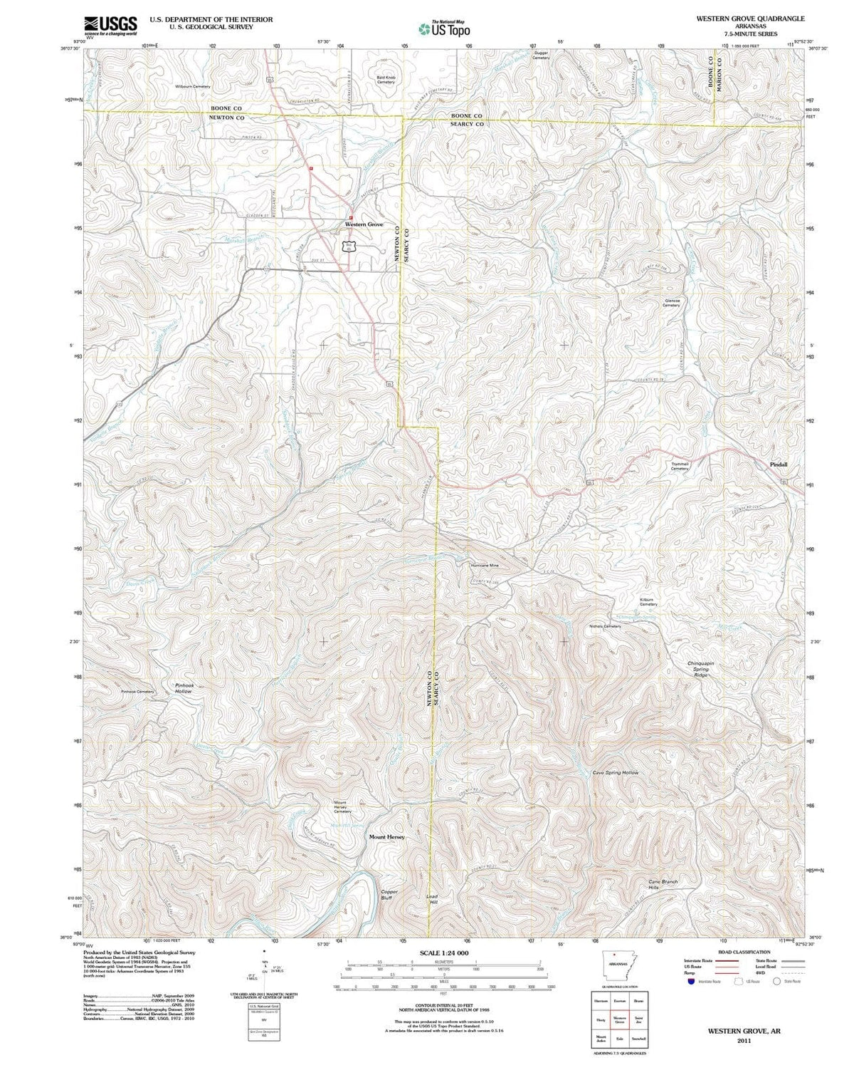 2011 Western Grove, AR - Arkansas - USGS Topographic Map