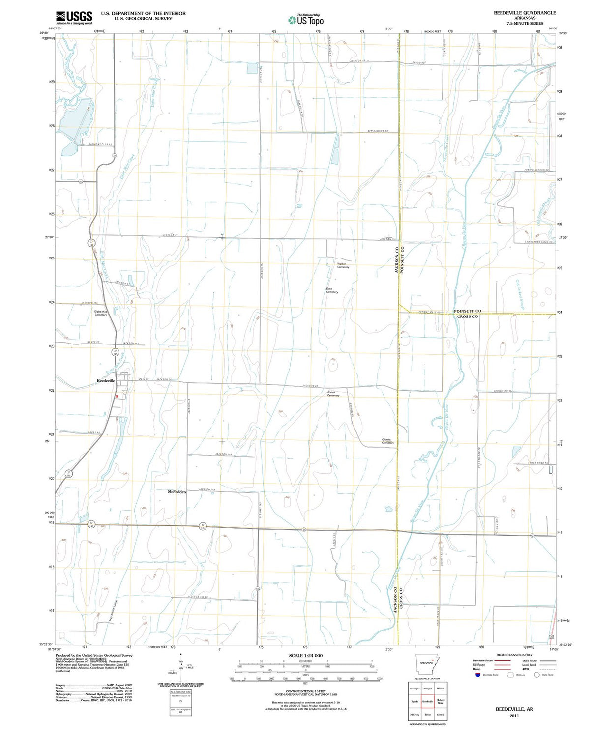 2011 Beedeville, AR - Arkansas - USGS Topographic Map