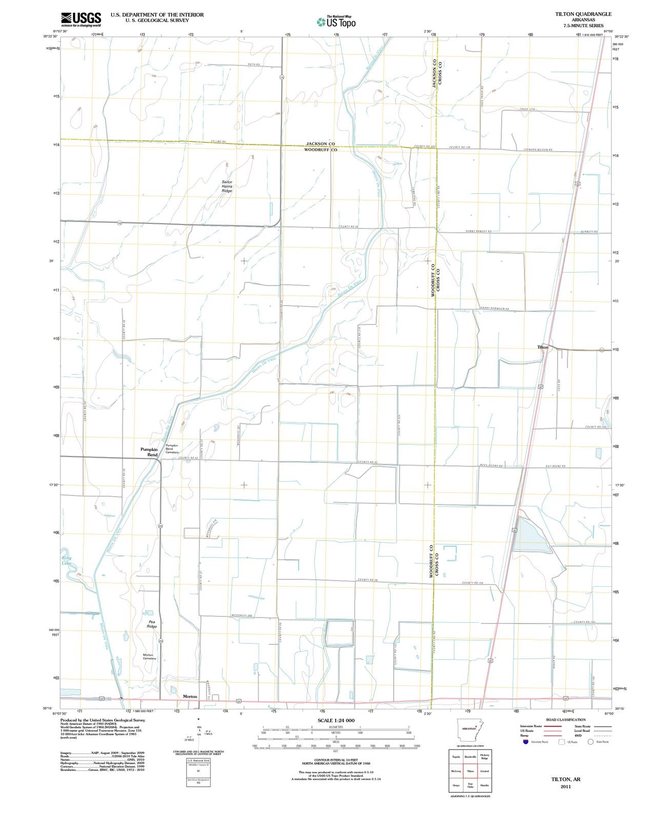 2011 Tilton, AR - Arkansas - USGS Topographic Map