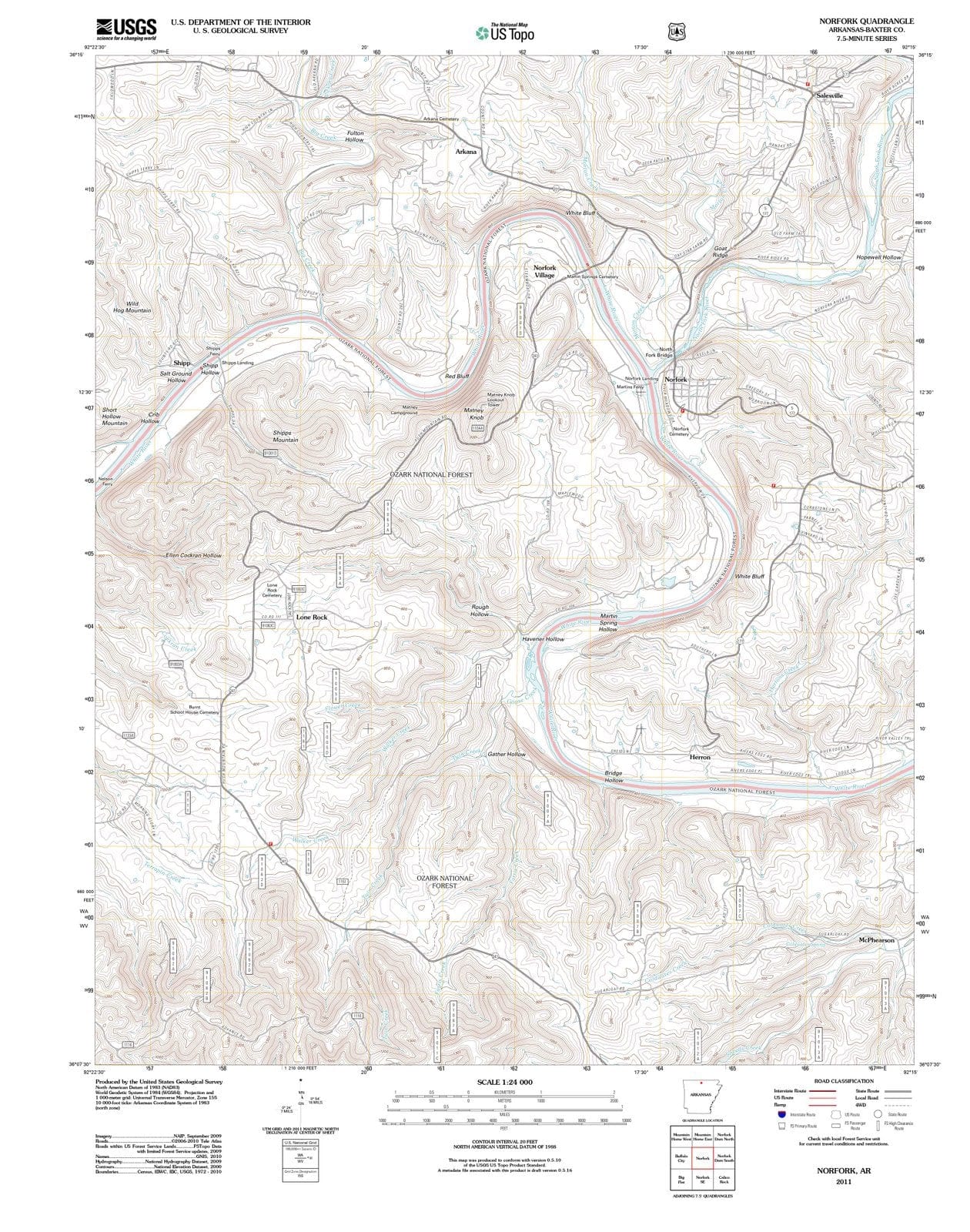 2011 Norfork, AR - Arkansas - USGS Topographic Map