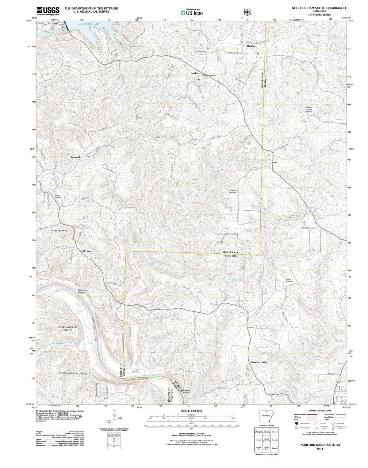 2011 Norforkam South, AR - Arkansas - USGS Topographic Map