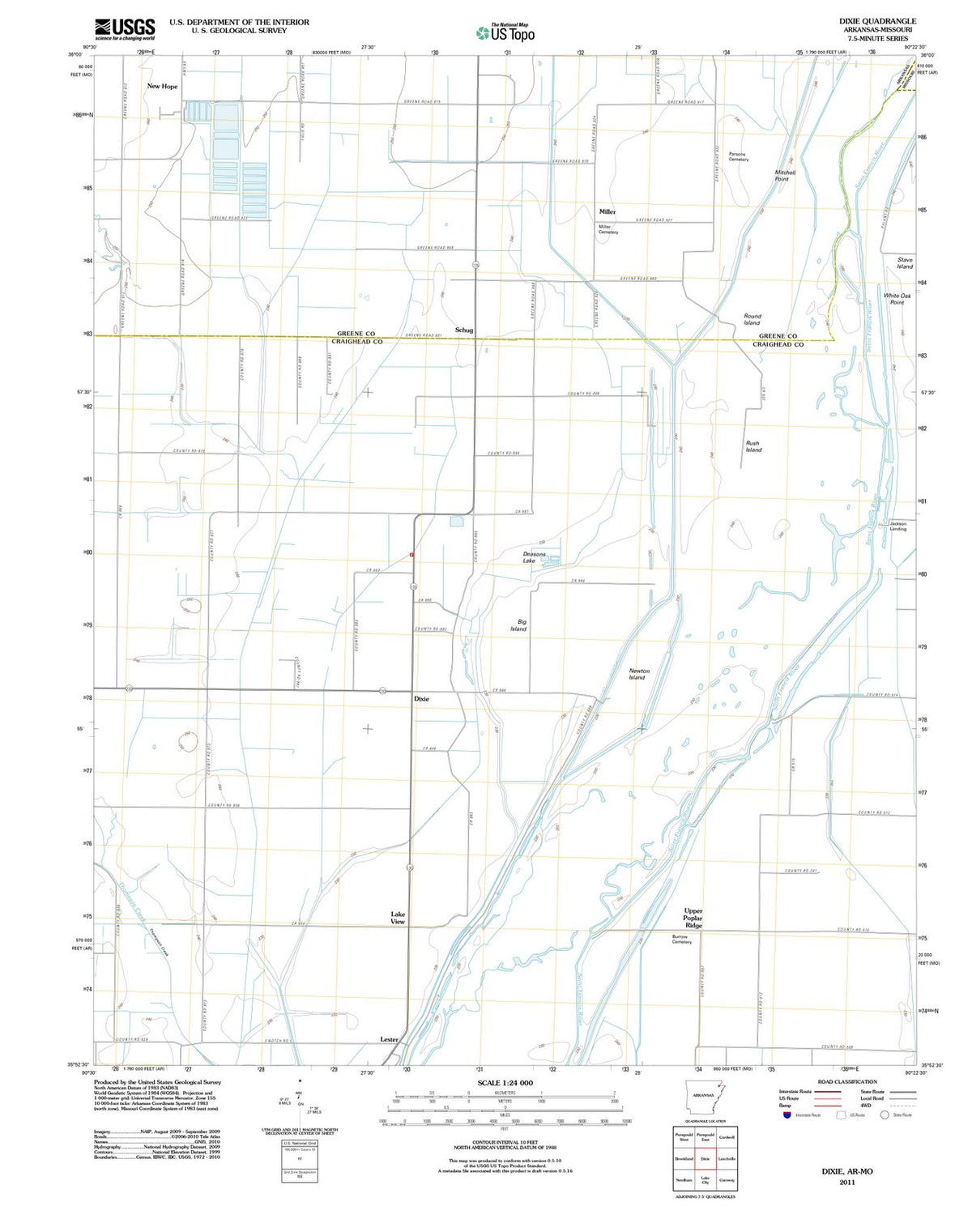 2011 Dixie, AR - Arkansas - USGS Topographic Map