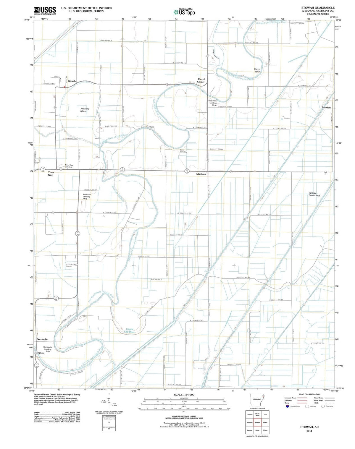 2011 Etowah, AR - Arkansas - USGS Topographic Map