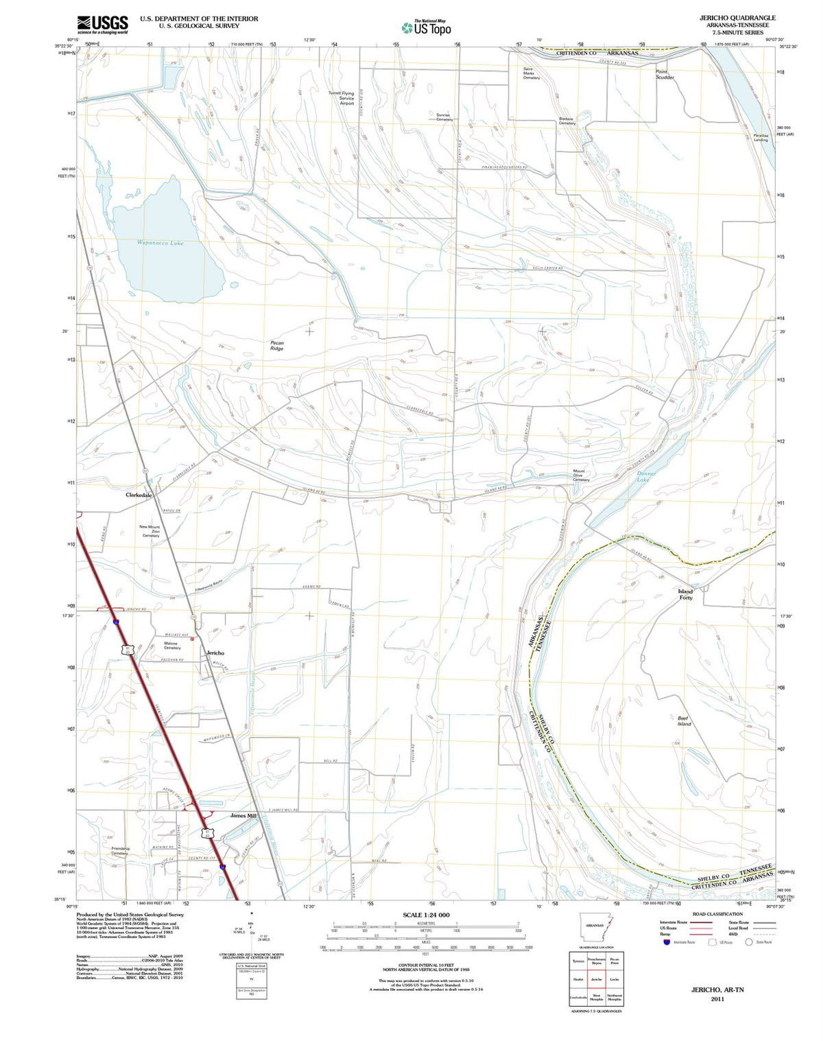 2011 Jericho, AR - Arkansas - USGS Topographic Map