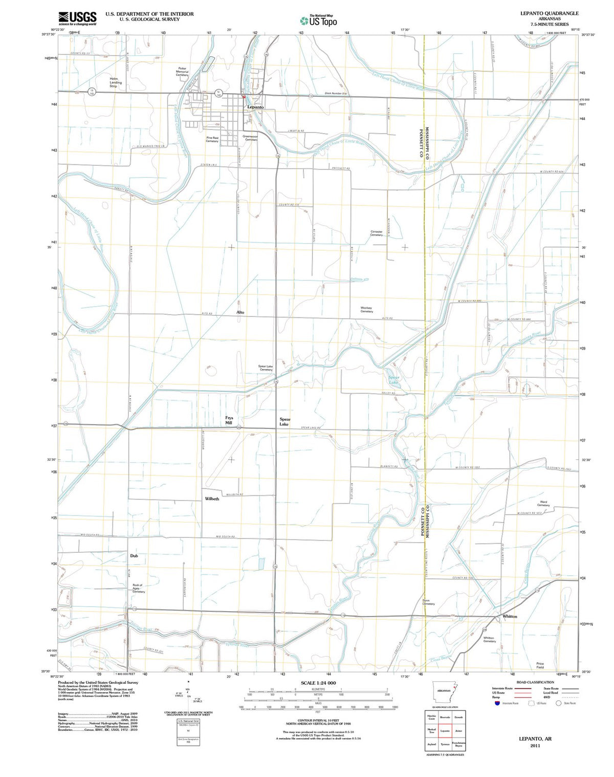2011 Lepanto, AR - Arkansas - USGS Topographic Map