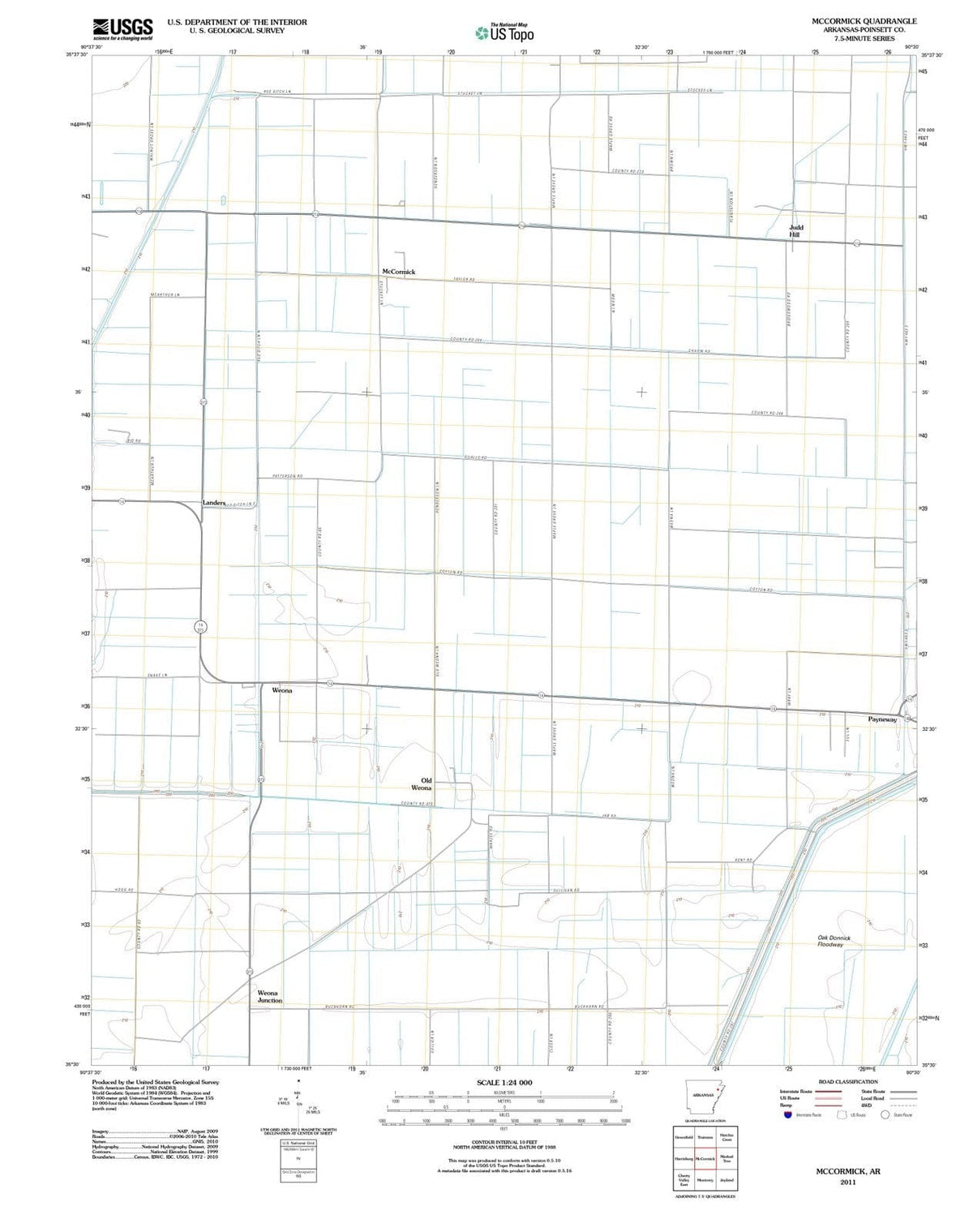 2011 McCormick, AR - Arkansas - USGS Topographic Map