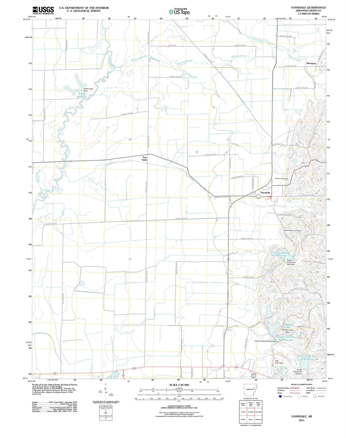 2011 Vanndale, AR - Arkansas - USGS Topographic Map