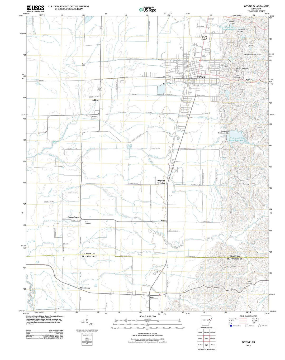 2011 Wynne, AR - Arkansas - USGS Topographic Map