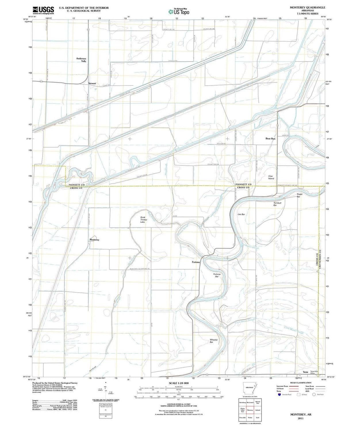 2011 Monterey, AR - Arkansas - USGS Topographic Map