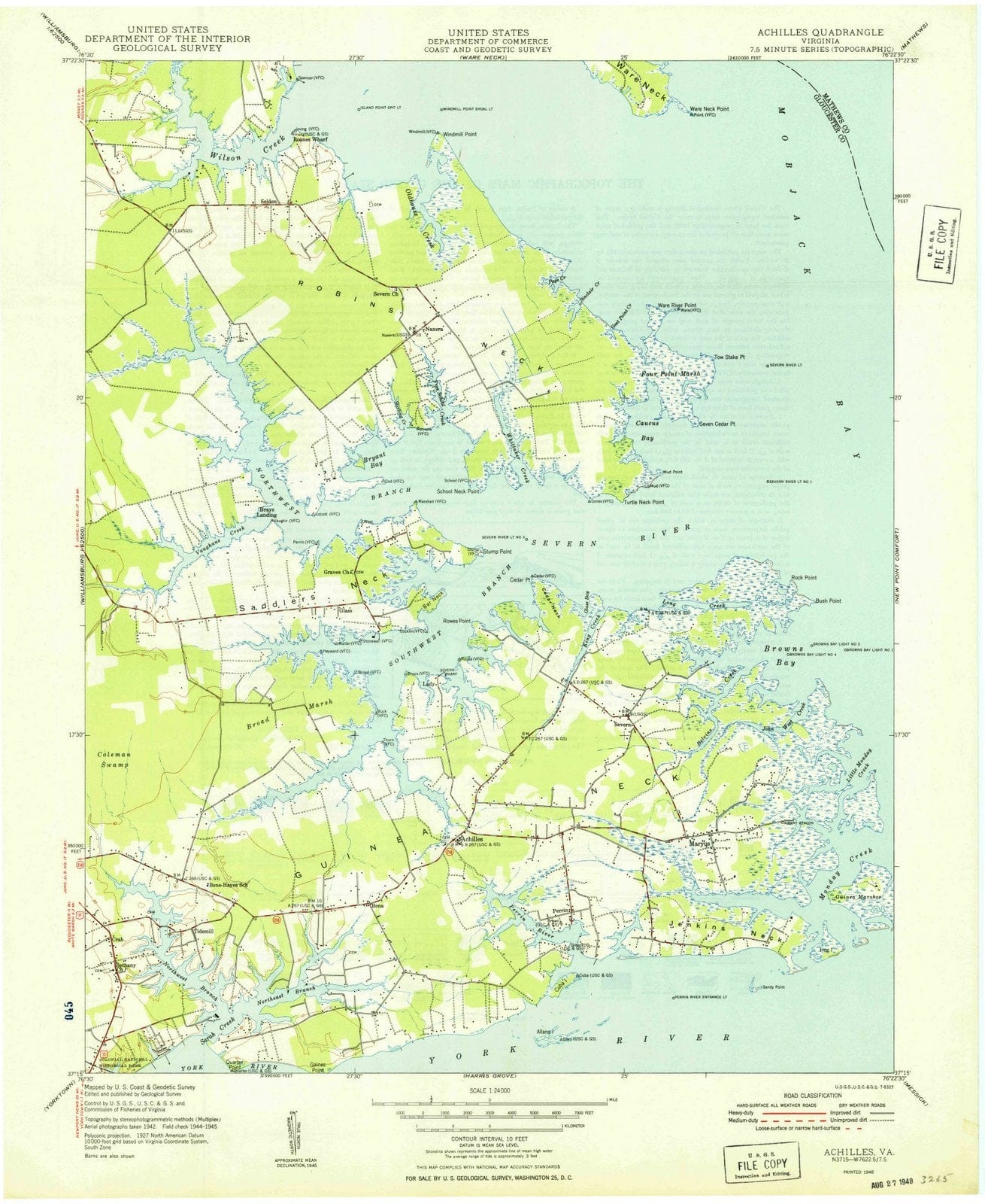 1948 Achilles, VA - Virginia - USGS Topographic Map