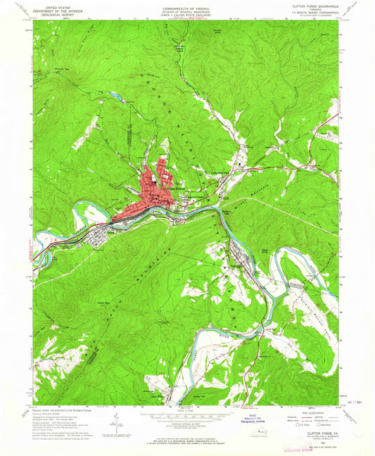 1962 Clifton Forge, VA - Virginia - USGS Topographic Map