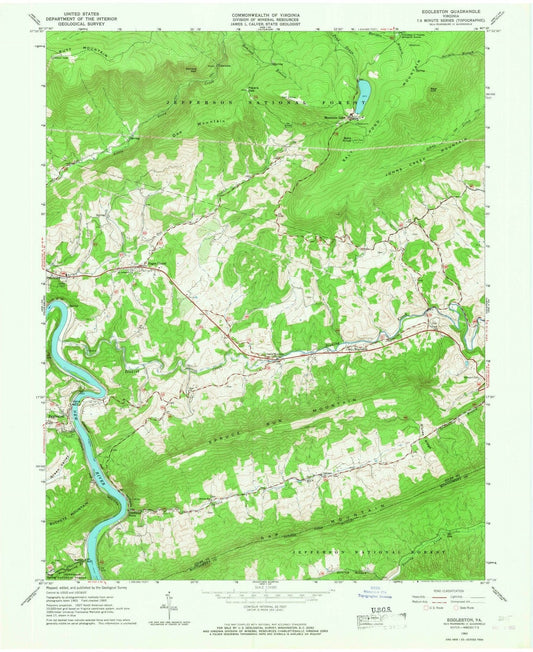 1965 Eggleston, VA - Virginia - USGS Topographic Map