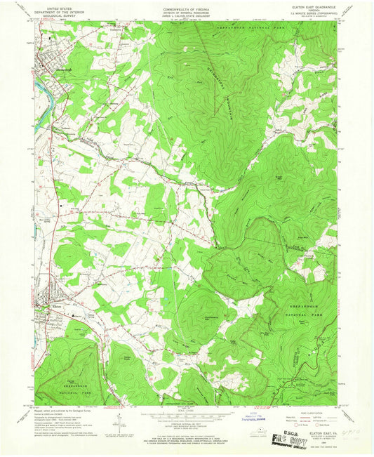 1965 Elkton East, VA - Virginia - USGS Topographic Map
