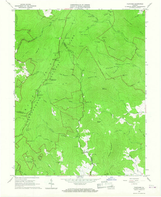 1965 Fletcher, VA - Virginia - USGS Topographic Map