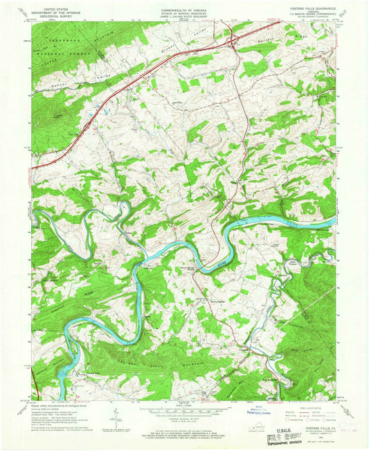 1965 Fosters Falls, VA - Virginia - USGS Topographic Map