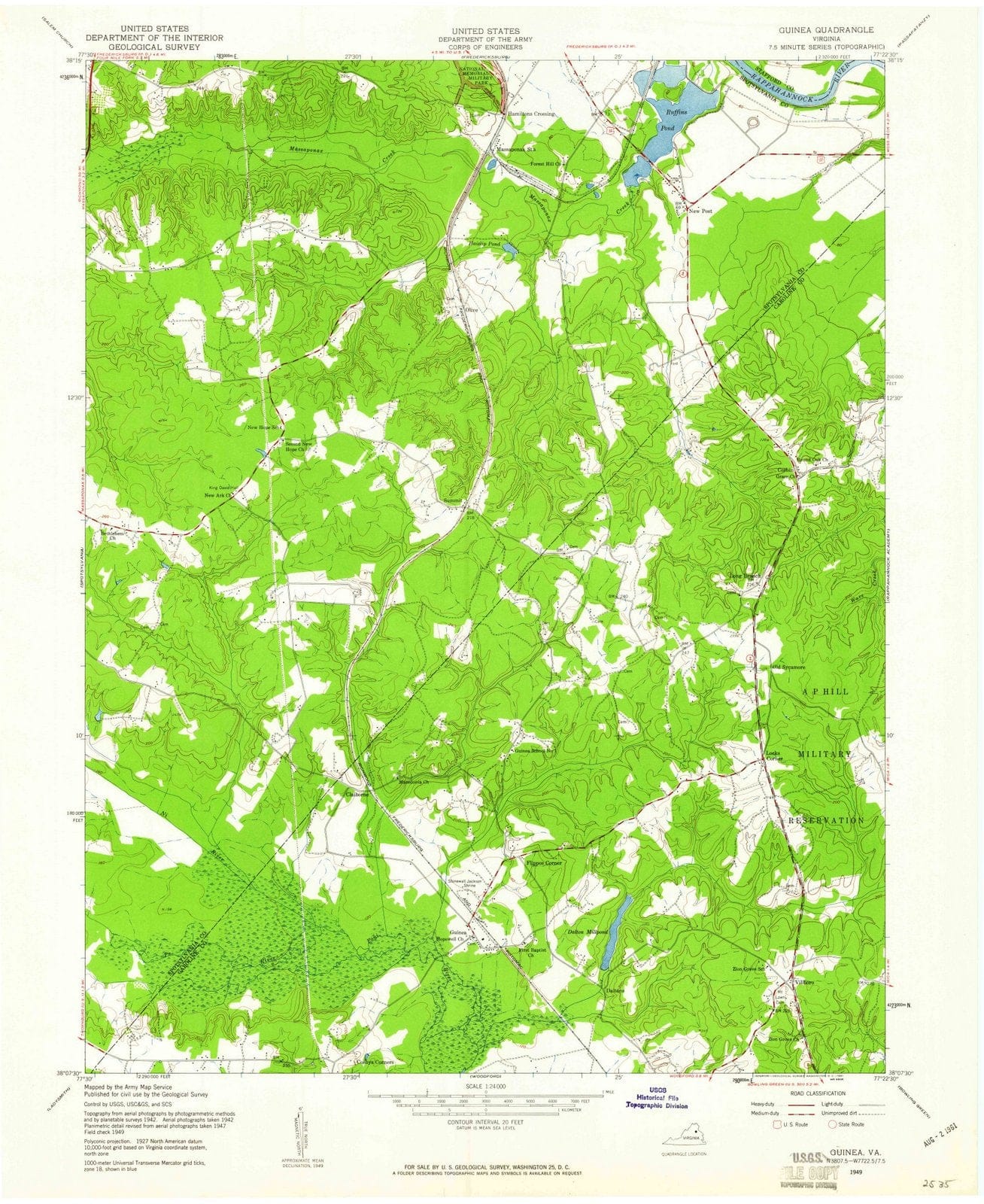 1949 Guinea, VA - Virginia - USGS Topographic Map