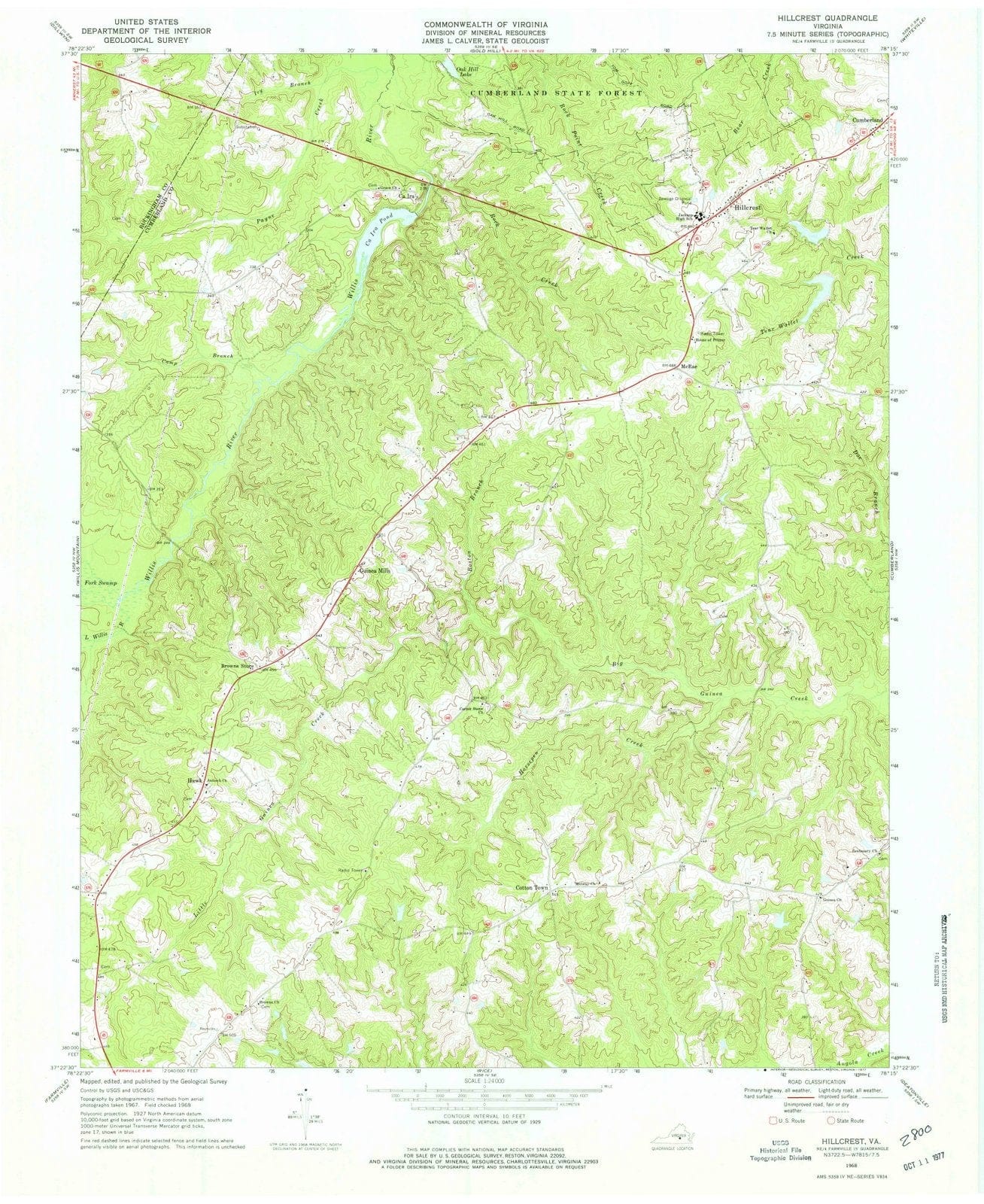 1968 Hillcrest, VA - Virginia - USGS Topographic Map
