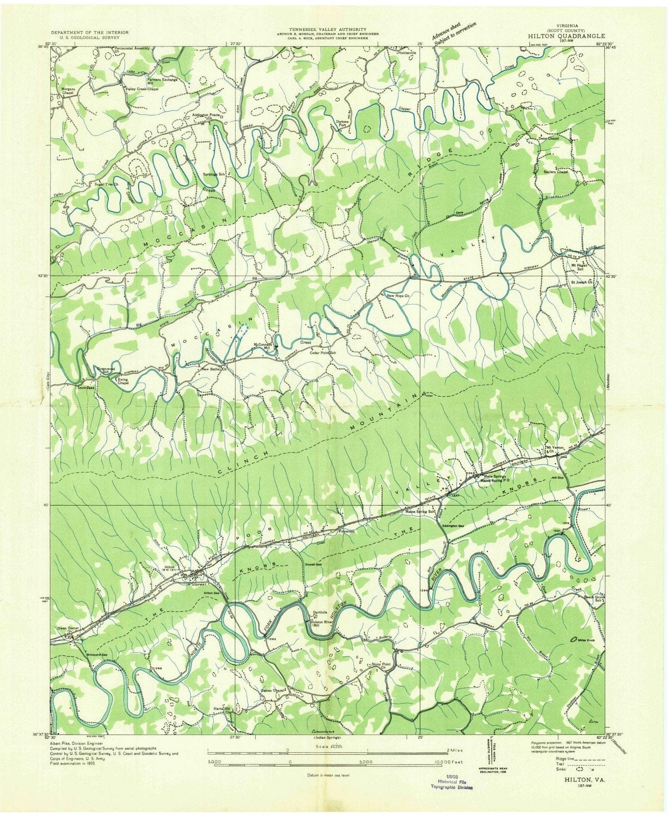 1935 Hilton, VA - Virginia - USGS Topographic Map