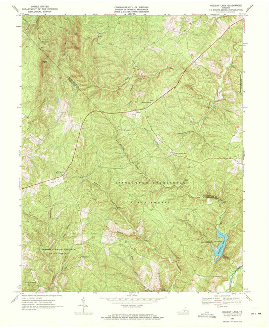 1968 Holiday Lake, VA - Virginia - USGS Topographic Map