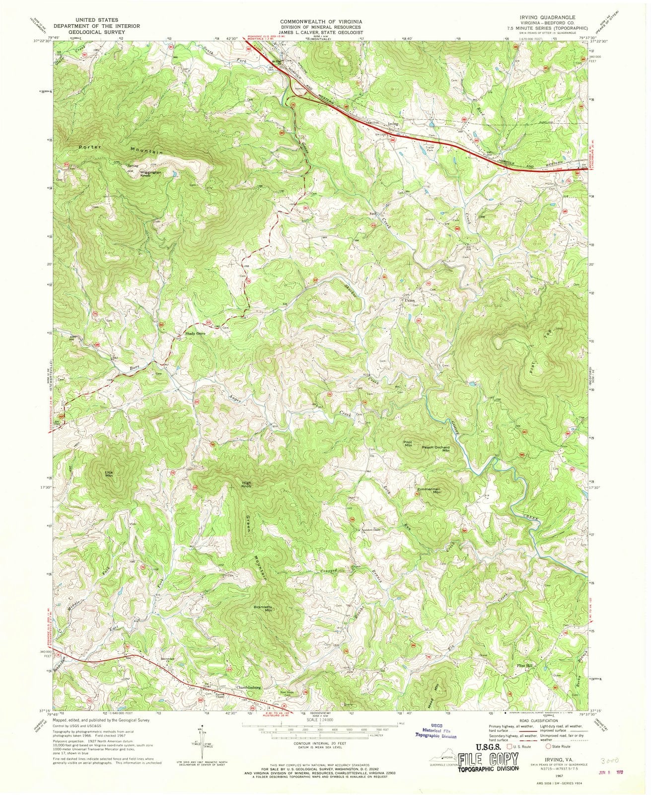 1967 Irving, VA - Virginia - USGS Topographic Map