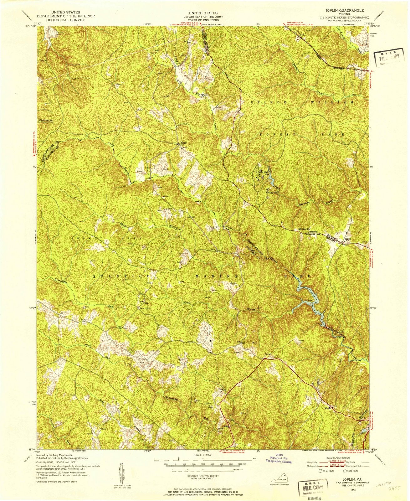 1951 Joplin, VA - Virginia - USGS Topographic Map