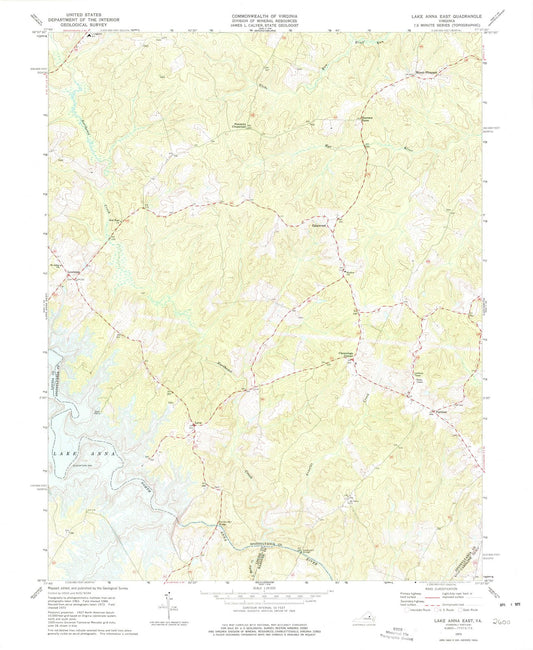 1973 Lake Anna East, VA - Virginia - USGS Topographic Map