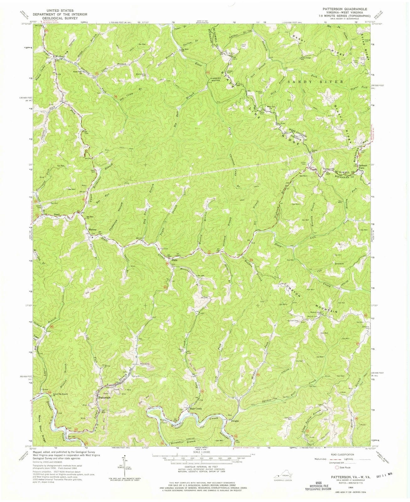 1964 Patterson, VA - Virginia - USGS Topographic Map