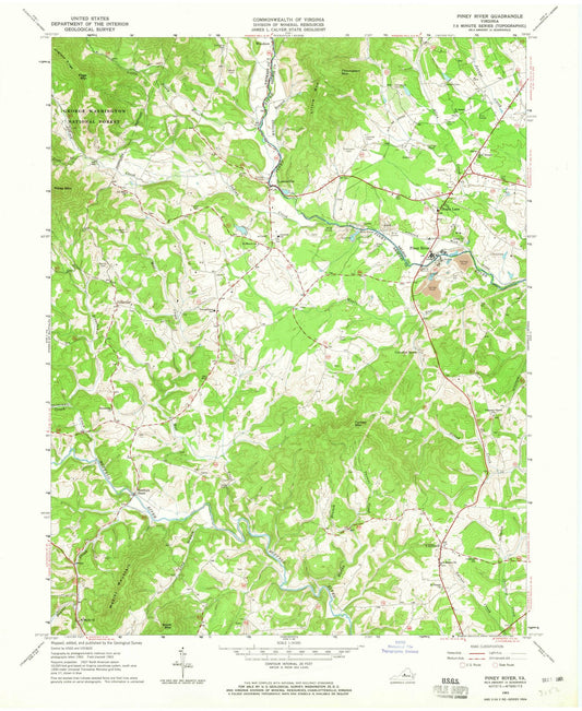 1963 Piney River, VA - Virginia - USGS Topographic Map