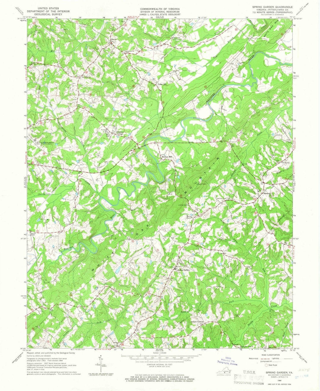1964 Spring Garden, VA - Virginia - USGS Topographic Map