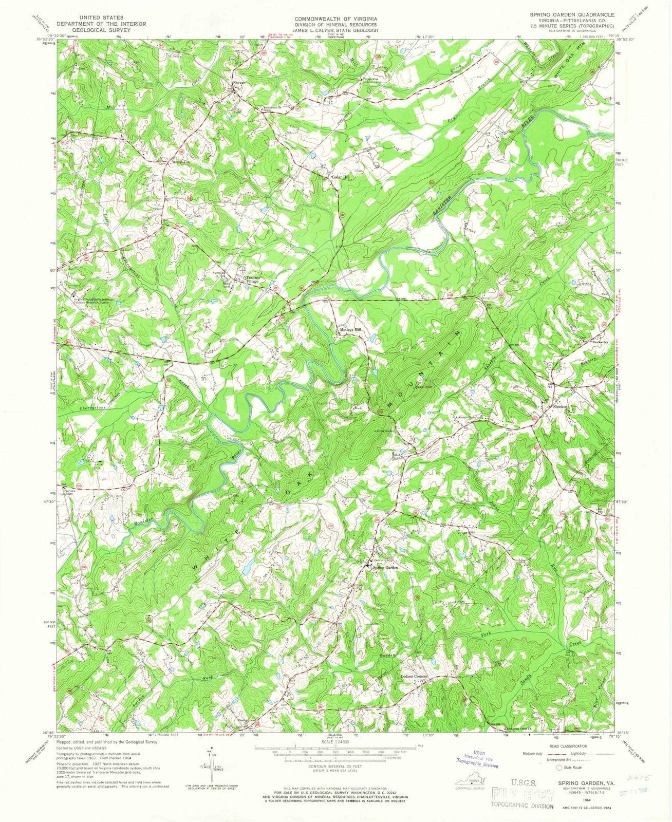 1964 Spring Garden, VA - Virginia - USGS Topographic Map