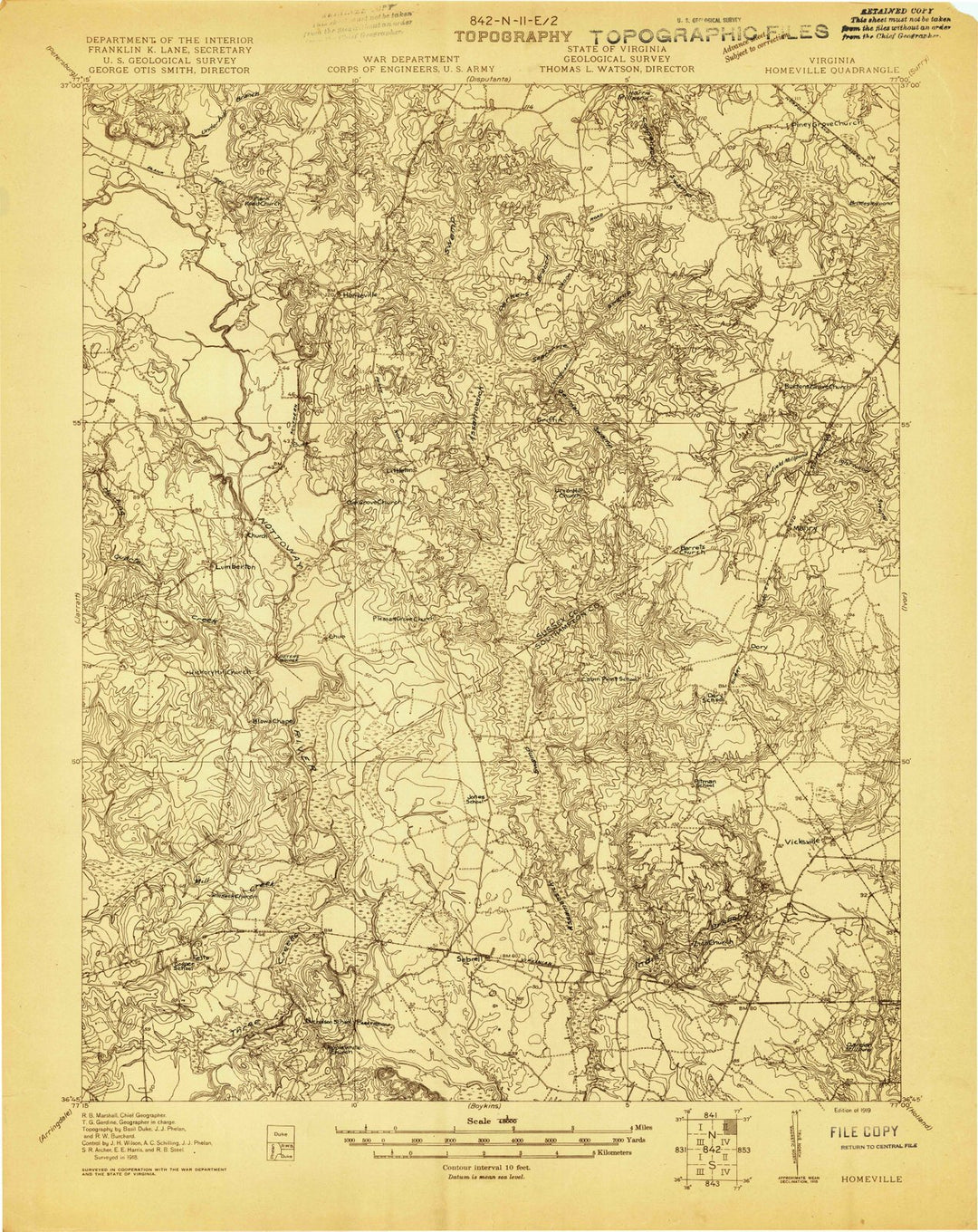 1919 Homeville, VA - Virginia - USGS Topographic Map