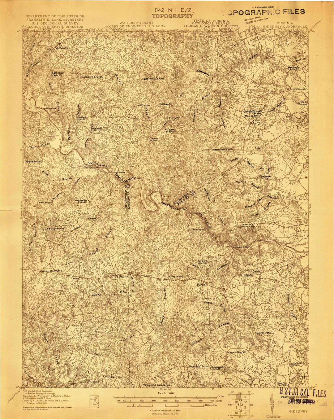1919 Mc Kenney, VA - Virginia - USGS Topographic Map