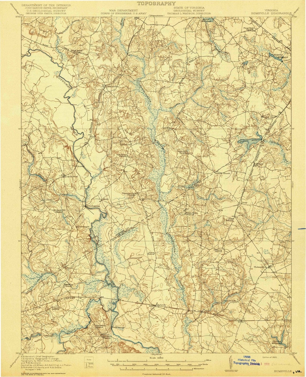 1920 Homeville, VA - Virginia - USGS Topographic Map
