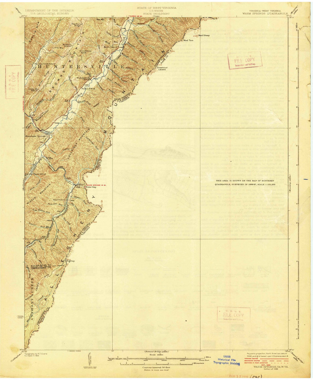 1926 Warm Springs, VA - Virginia - USGS Topographic Map