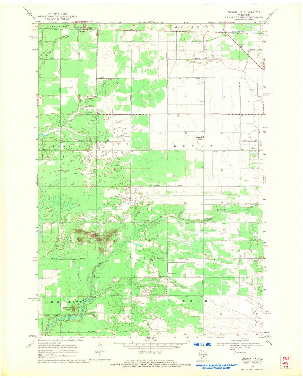 1968 Coloma, WI - Wisconsin - USGS Topographic Map