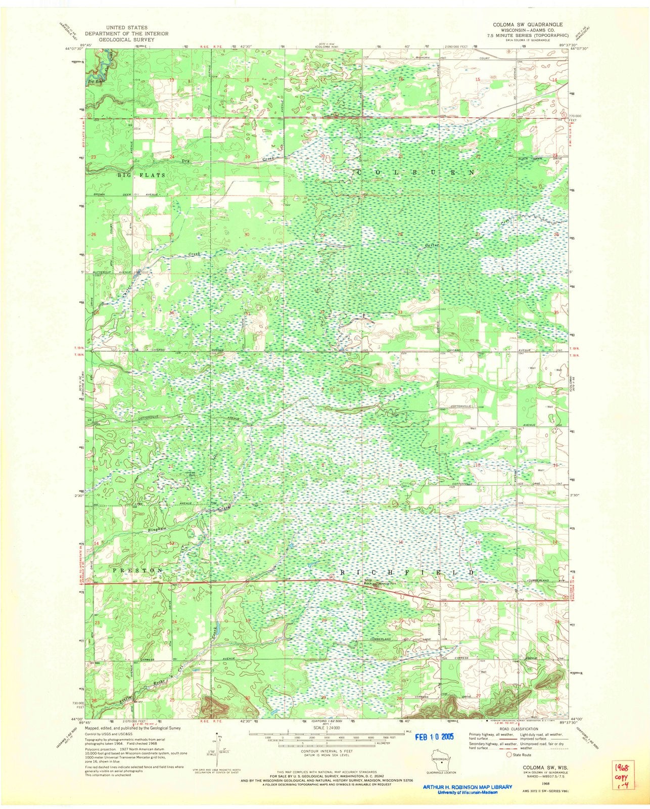 1968 Coloma, WI - Wisconsin - USGS Topographic Map