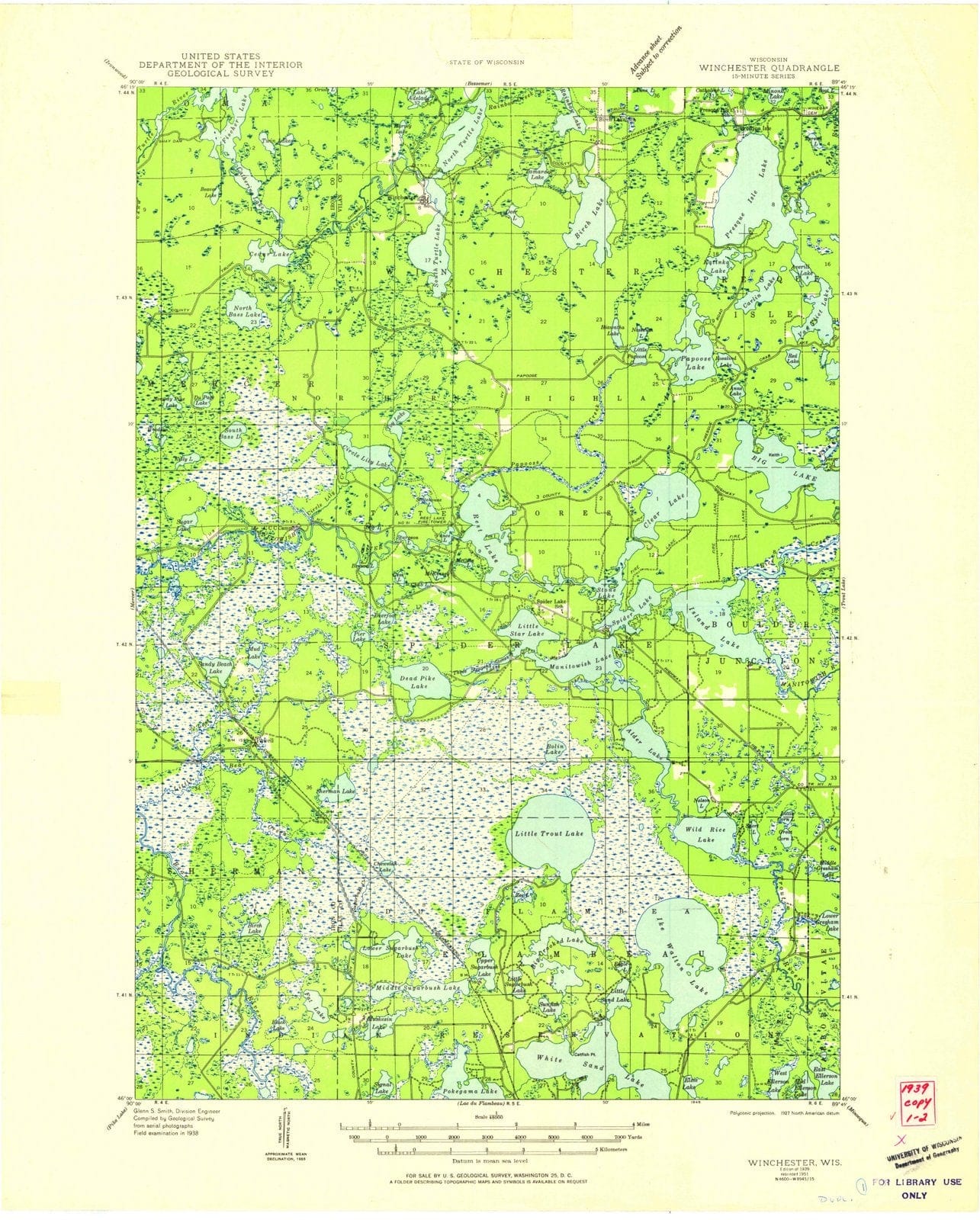 1939 Winchester, WI - Wisconsin - USGS Topographic Map