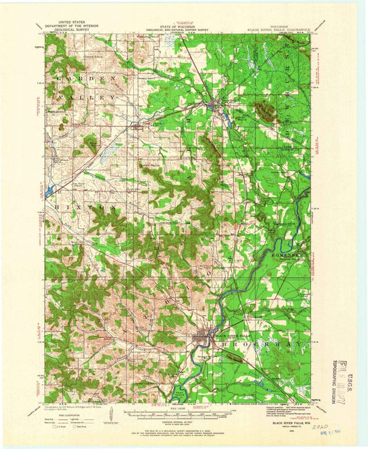 1924 Black River Falls, WI - Wisconsin - USGS Topographic Map