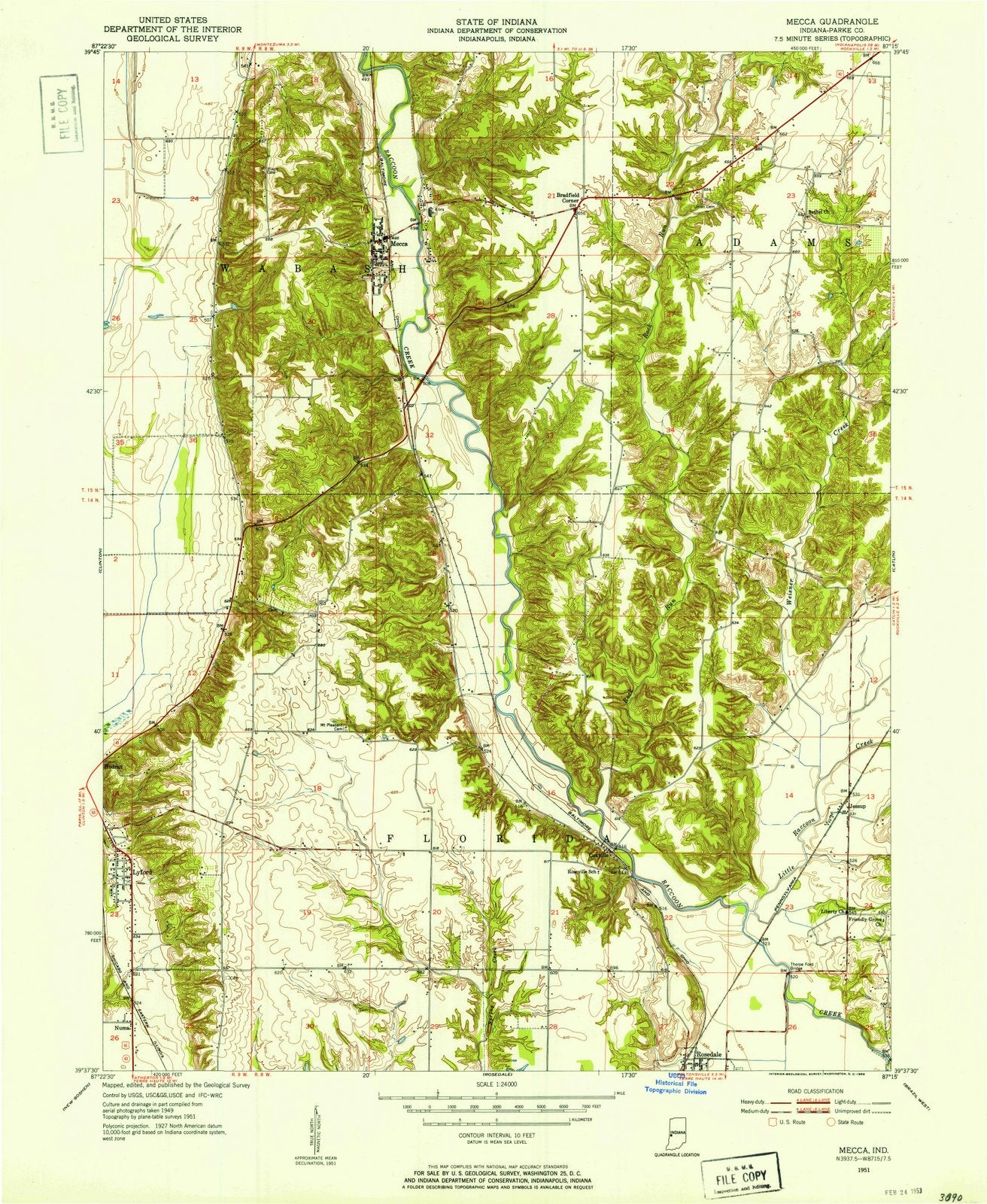 1951 Mecca, in - Indiana - USGS Topographic Map