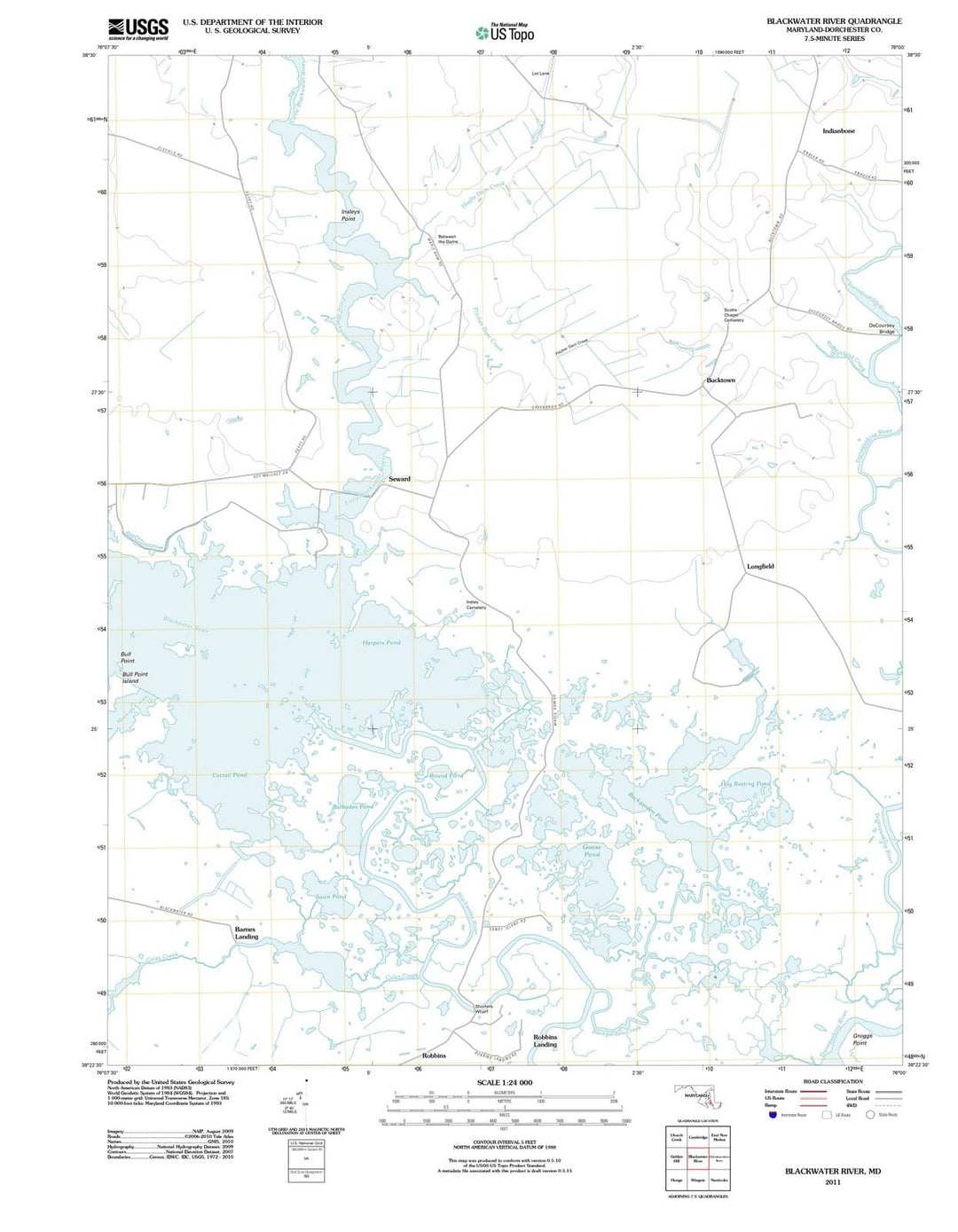 2011 Blackwater River, MD - Maryland - USGS Topographic Map