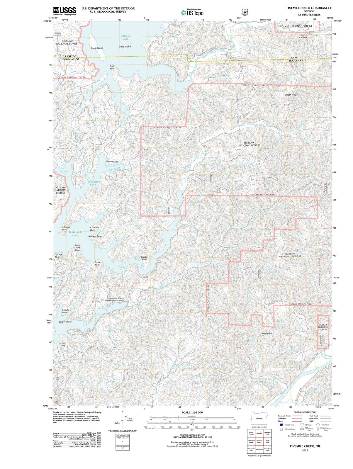 2011 Fivemile Creek, OR - Oregon - USGS Topographic Map