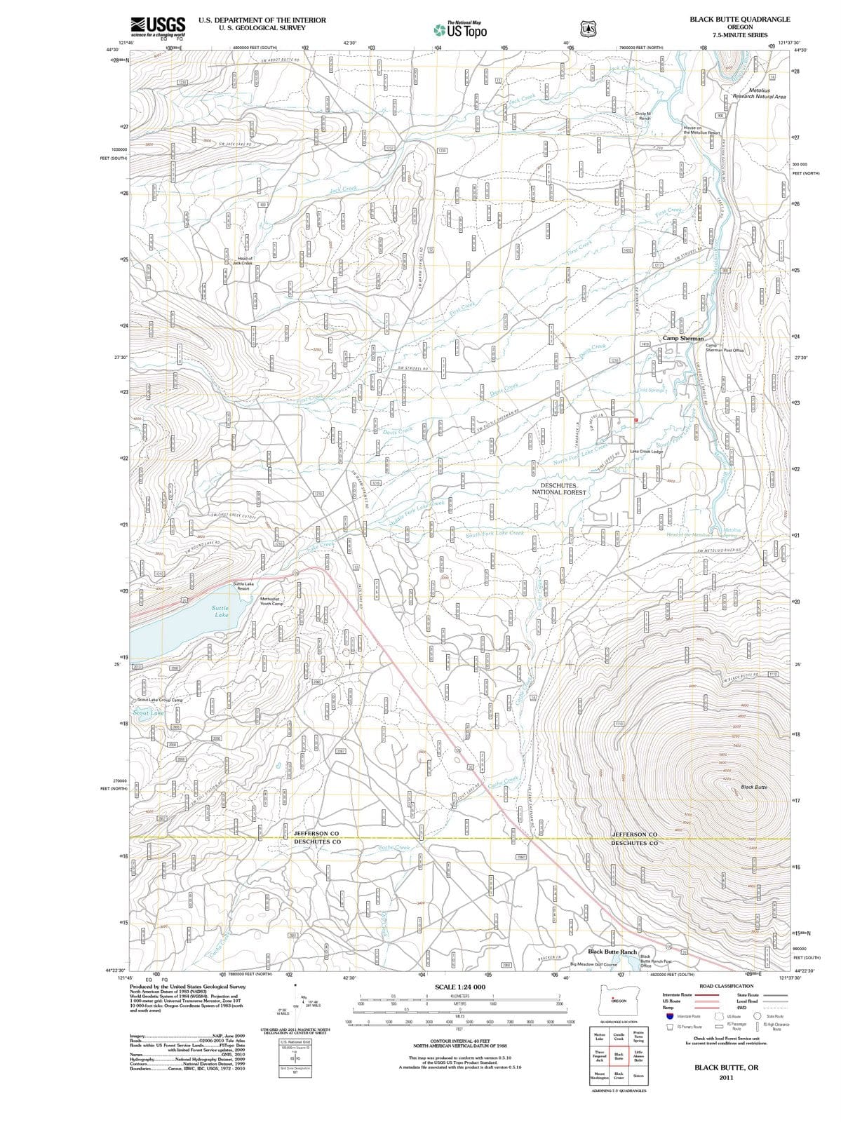 2011 Black Butte, OR - Oregon - USGS Topographic Map