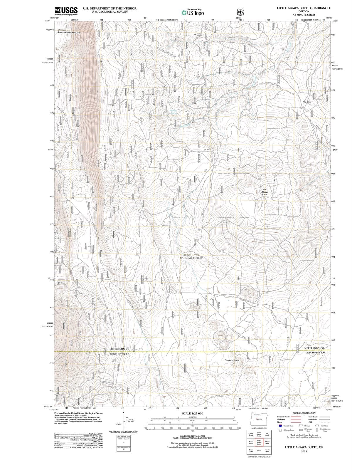 2011 Little Akawa Butte, OR - Oregon - USGS Topographic Map