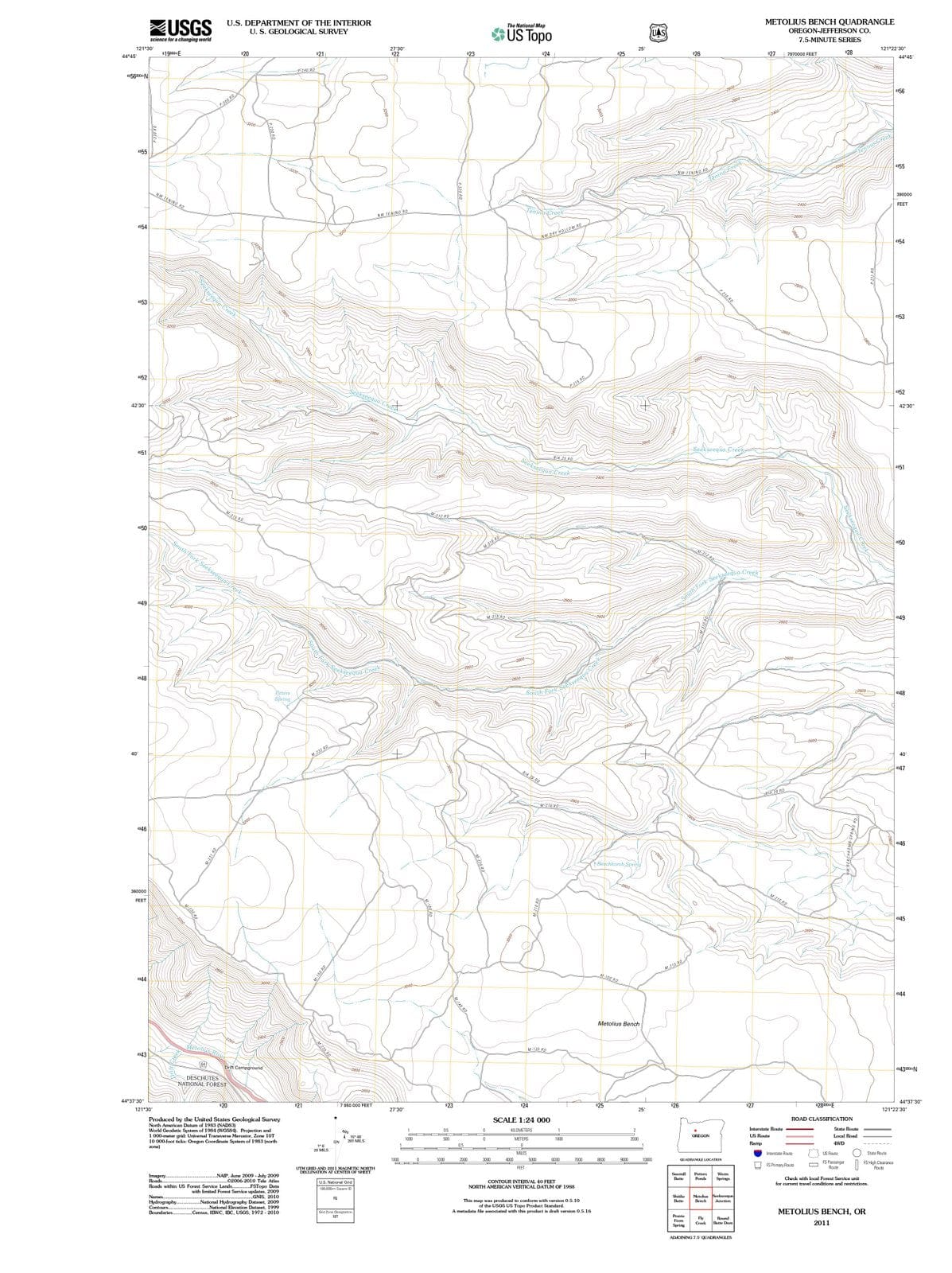 2011 Metolius Bench, OR - Oregon - USGS Topographic Map