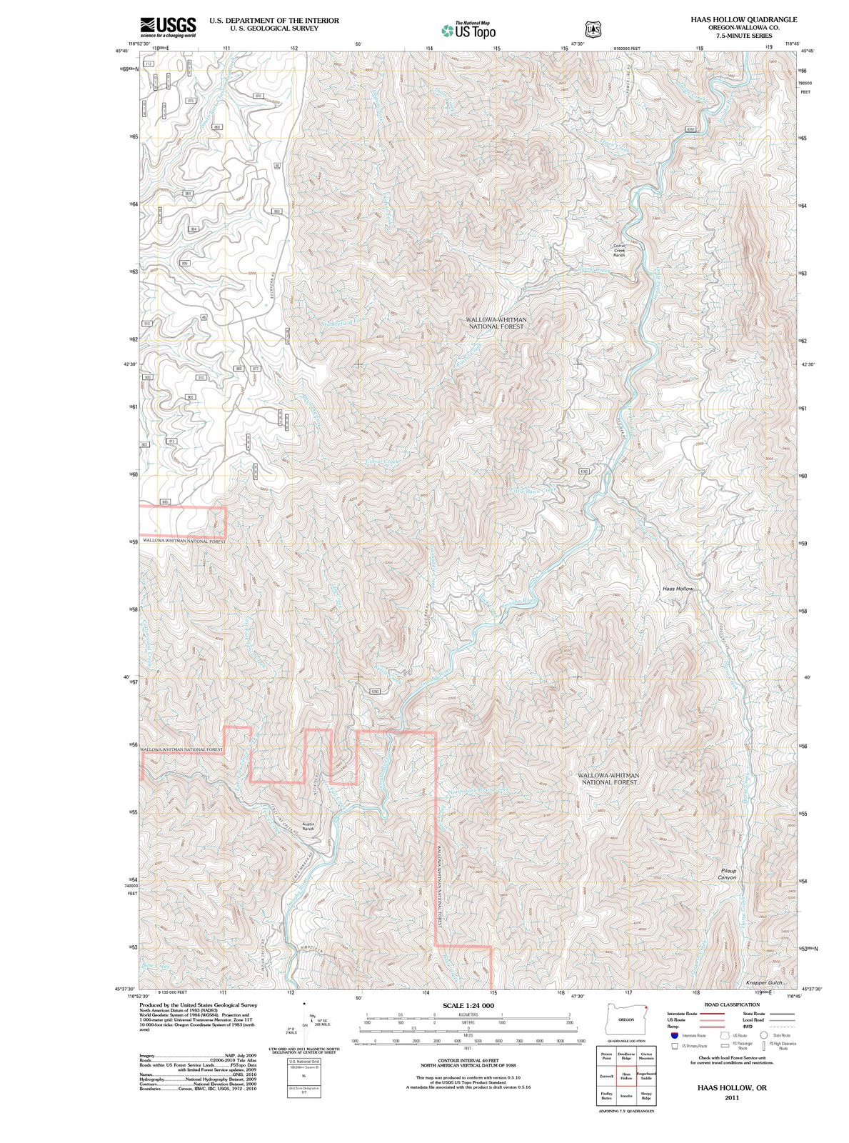 2011 Haas Hollow, OR - Oregon - USGS Topographic Map