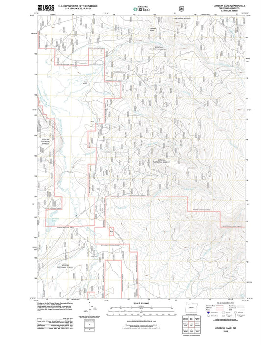 2011 Gordon Lake, OR - Oregon - USGS Topographic Map