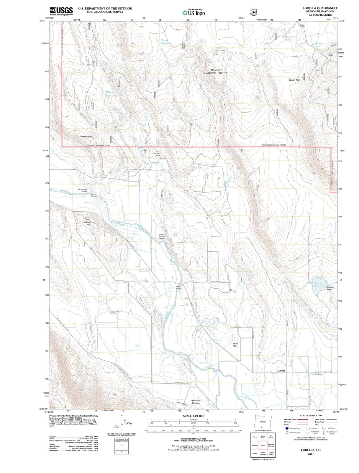 2011 Lorella, OR - Oregon - USGS Topographic Map