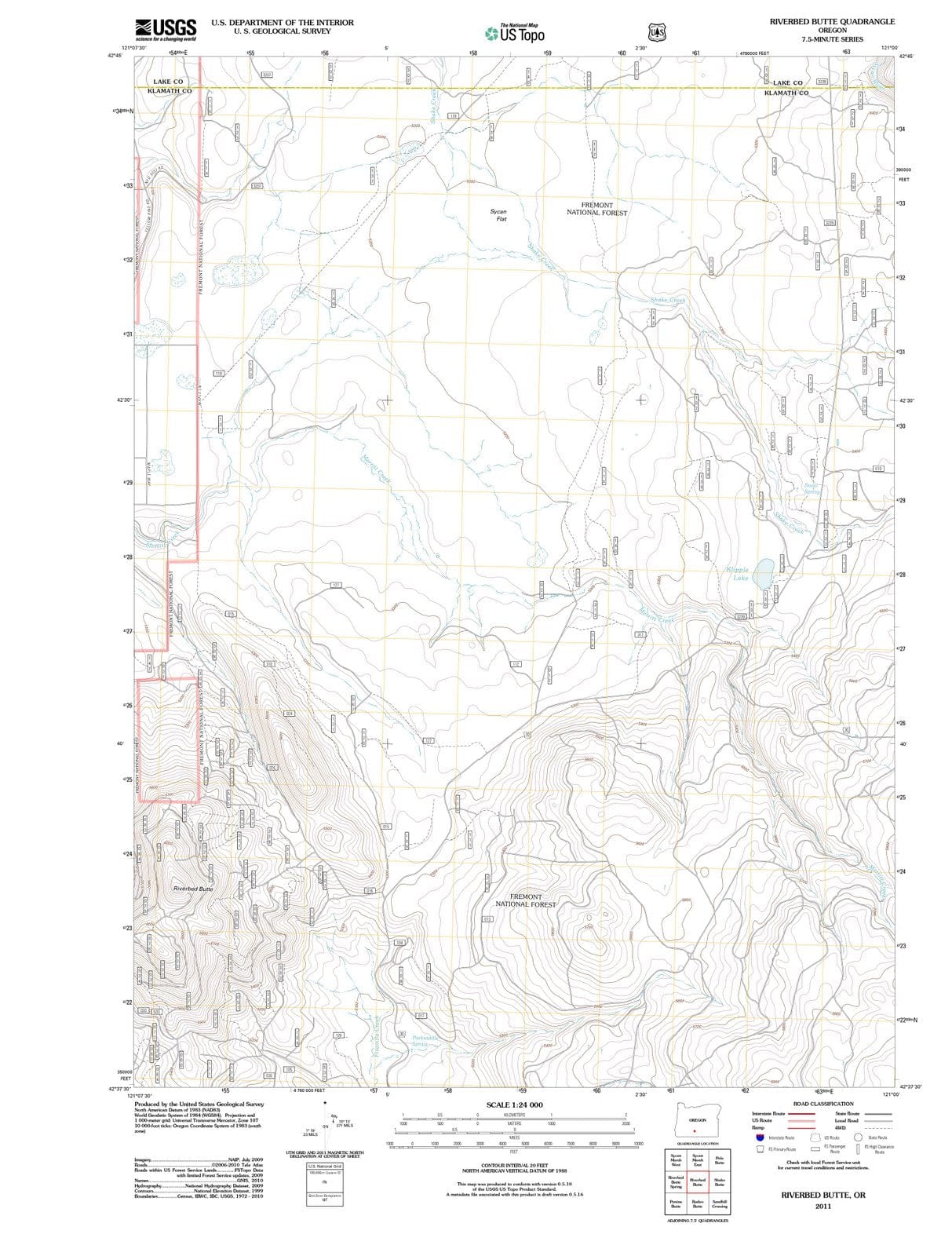 2011 Riverbed Butte, OR - Oregon - USGS Topographic Map