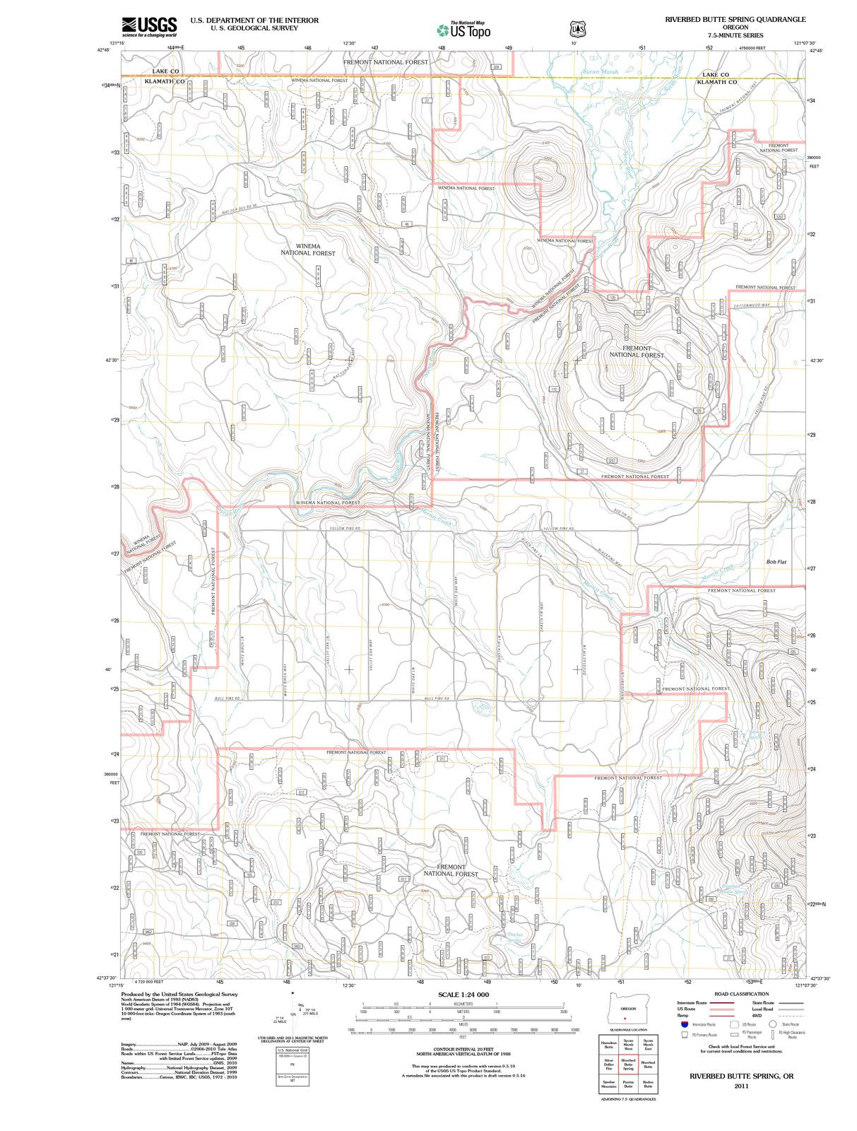 2011 Riverbed Butte Spring, OR - Oregon - USGS Topographic Map