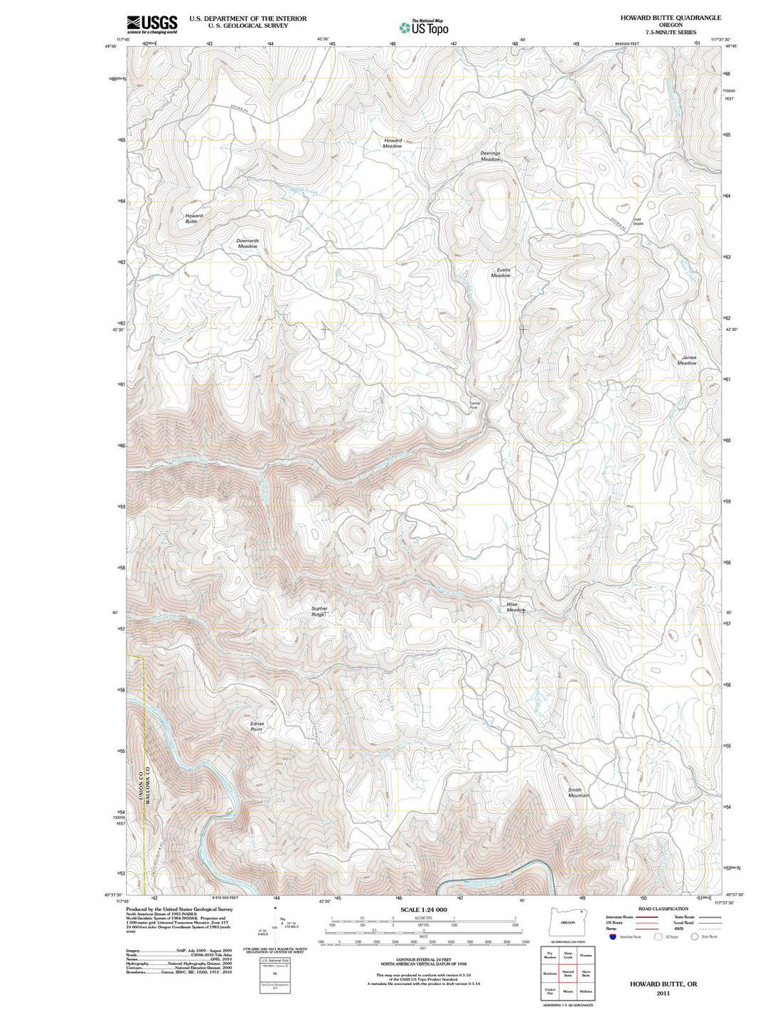 2011 Howard Butte, OR - Oregon - USGS Topographic Map